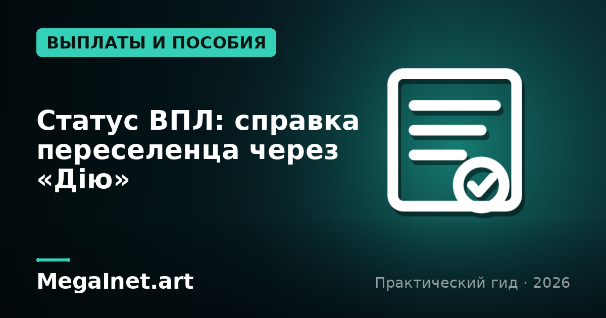 Статус ВПЛ: как оформить и продлить справку переселенца через «Дію»