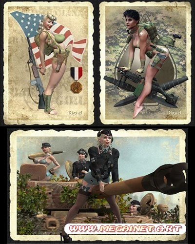 3D военные девушки дизайнера Ригуэл