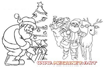 Детские картинки раскраски - Дед Мороз
