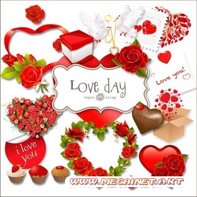 Скрап набор для фотошопа - Love day