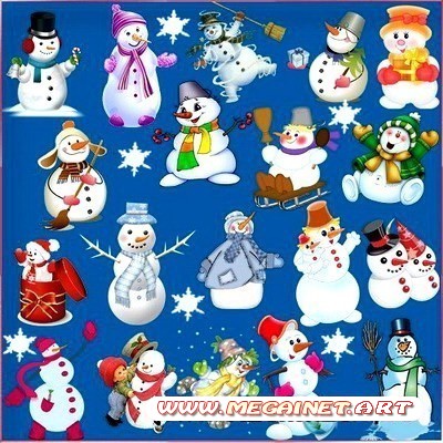Картинки снеговиков - Новогодний клипарт