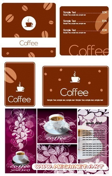 Шаблоны меню в векторе - Coffee